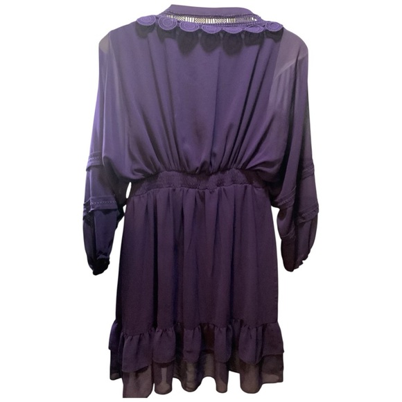 City Chic Deep Purple Ruffle Robe Plus Size 18 (1X) - Picture 2 of 9
